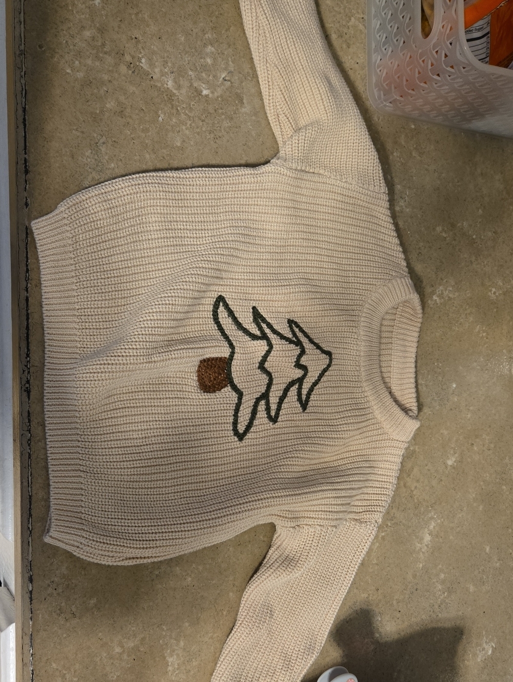 EUC 2T Christmas Tree Sweater, Beige